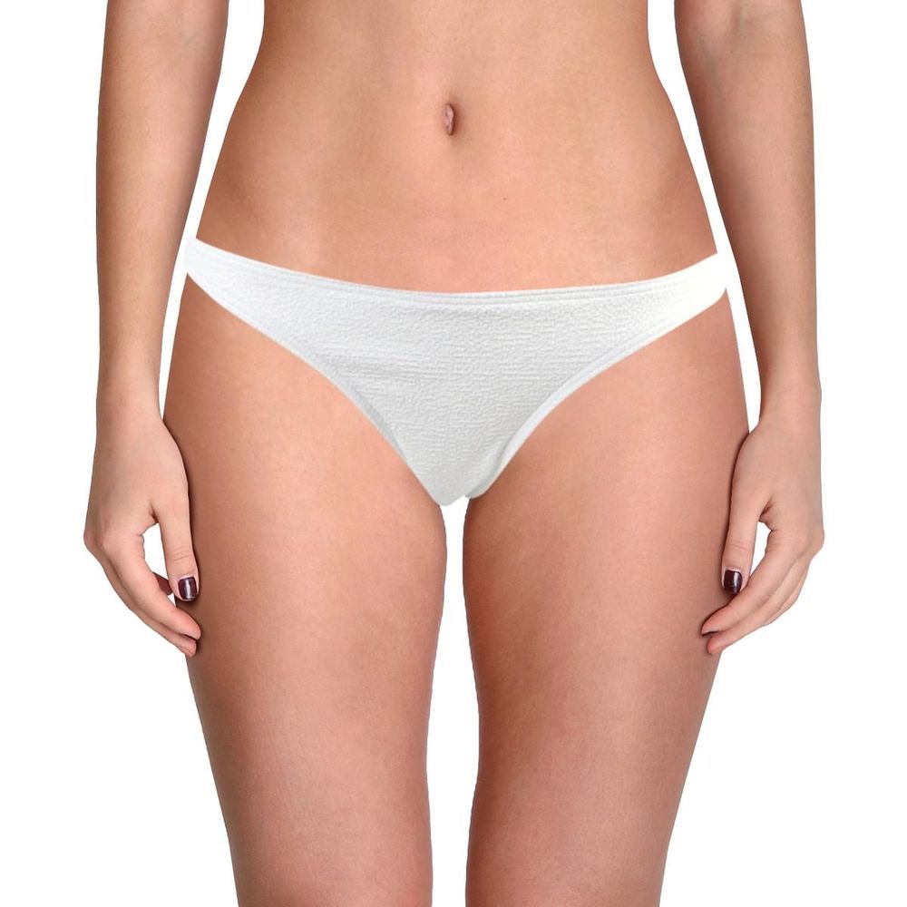Suboo Women's Low Rise White Textured Bikini Swim Bottom 4